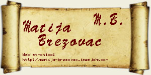 Matija Brezovac vizit kartica